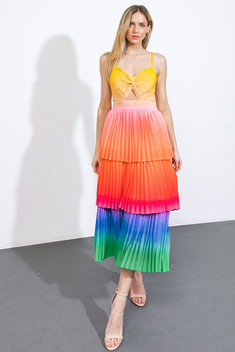 SEEING YOU AGAIN WOVEN MIDI DRESS Flying Tomato